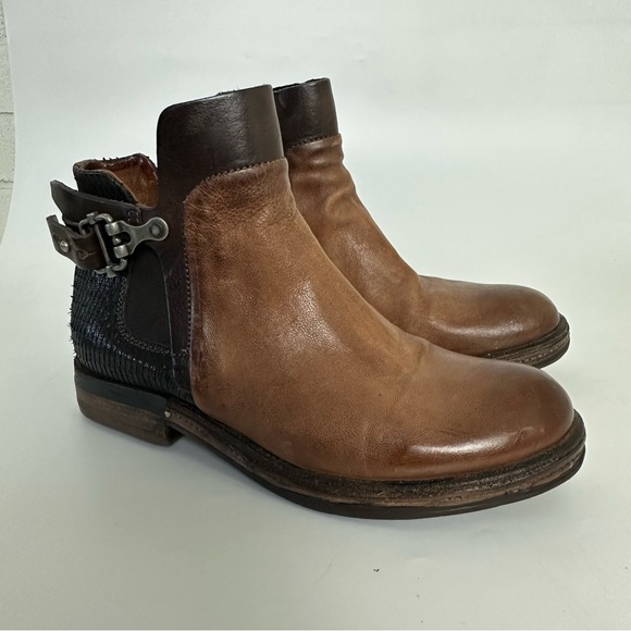 A.S.98 Airstep Brown Leather Boho Biker Ankle Boots Size EUR 36/ US 5.5-6 - Picture 1 of 13